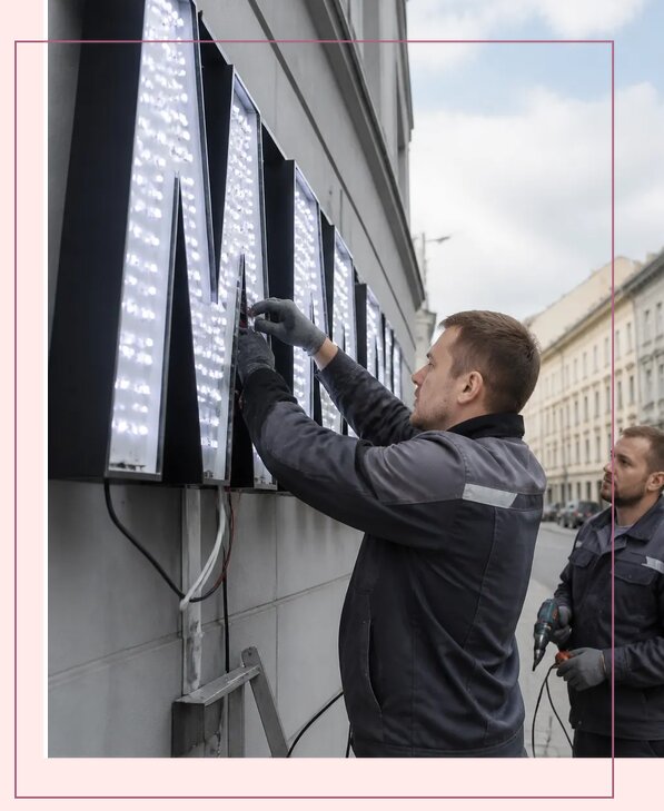 Изготовление и монтаж светодиодных LED вывесок в Сосновоборске