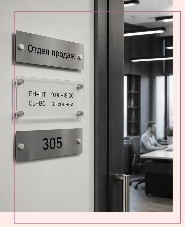 Офисные таблички на дверь в Сосновоборске по цене от 5069 р. | Аванза-Ссб
